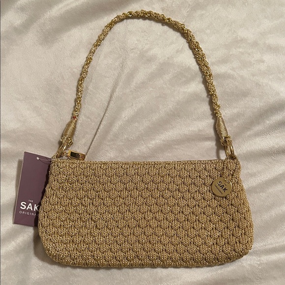 The Sak Handbags - The Sak Christy Ginger Gold Textured Shoulder Hand Bag NWT